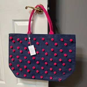 MUDPIE CONFETTI JUTE TOTE NAVY